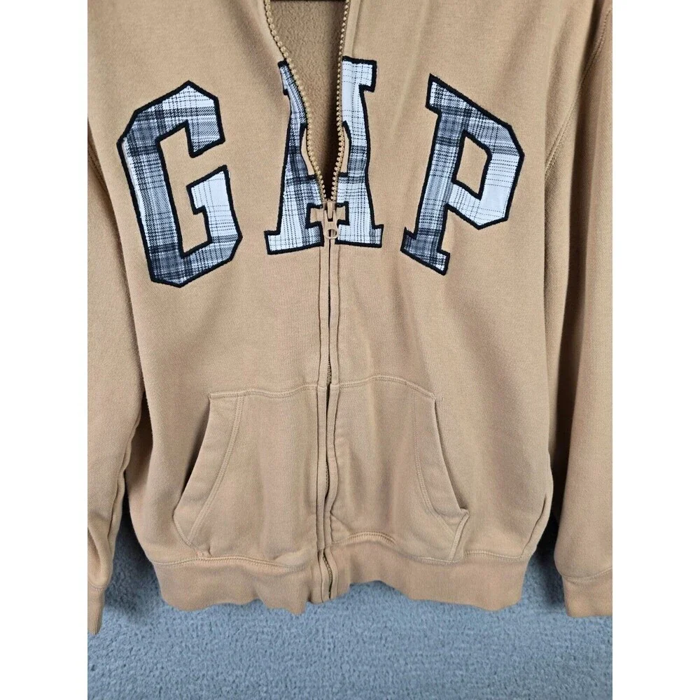 Gap Kids Hoodie Girls XXL Light Brown Embroidered Spell Out Logo Cotton